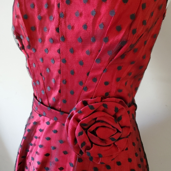 Stop staring polka dot dress lace pin up vintage - Picture 2 of 5